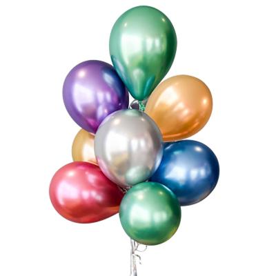 China Promotional Toy 12Inch Thick Pearlescent Chrome Alloy Colors Solid Latex Chrome Balloon for sale