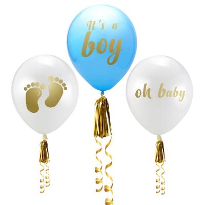 China Promotional Toy 12inch It's A Boy Baby Shower Printed Balloon For Birthday for sale