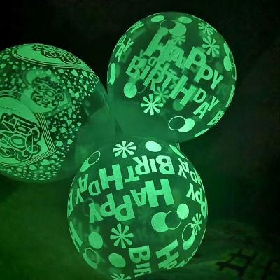 China Promotional Toy Custom Glowing Light Printed Fluorescent Latex Balloon for sale