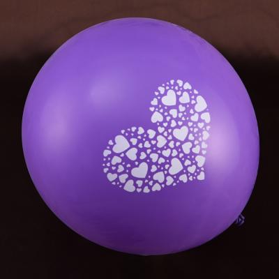 China Promotional Toy 12inch Round Shape Color Draw Purple Latex Balloon For Wedding for sale