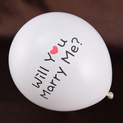 China Promotional Toy High Quality 12inch White Color Will You Marry Me Printing Wedding Balloons for sale