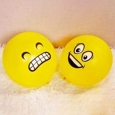 China Promotional Toy 12inch Yellow Color Printing Smile Face Custom Latex Balloons for sale