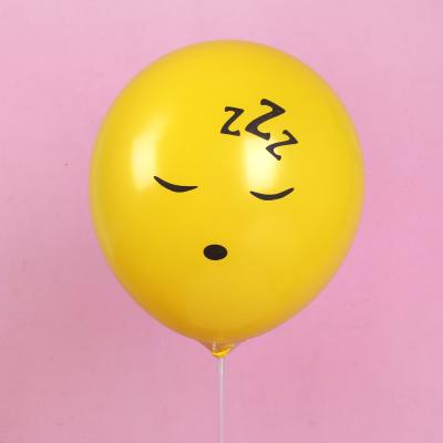 China Promotional Toy High Quality Yellow Color 12inch Smile Face Latex Balloons for sale