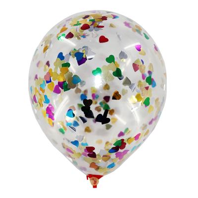 China Clear Promotional Clear Latex Toy Wholesale Multicolor Confetti Balloon for sale