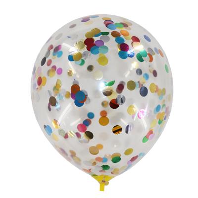 China Promotional Decoration Transparent Latex Toy Wholesale Colorful Confetti Balloon for sale