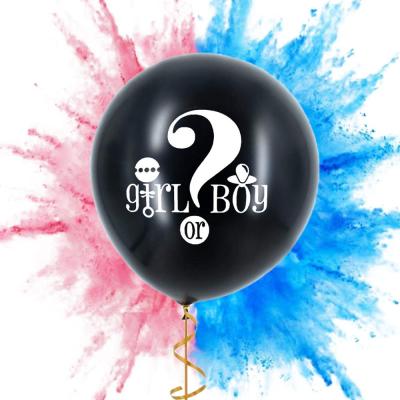 China 36 Inch Giant Black Gender Promotional Toy Reveal Balloon For Baby Shower for sale