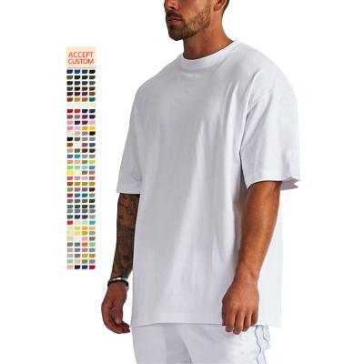 China Men's Custom Heavy 100% Cotton Oversize T Shirt Blank Mock Neck Heavyweight Multi-color for sale