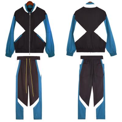 China Spring and Autumn Breathable Polyester Patchwork Streetwear Tracksuit for Men's Sets for sale