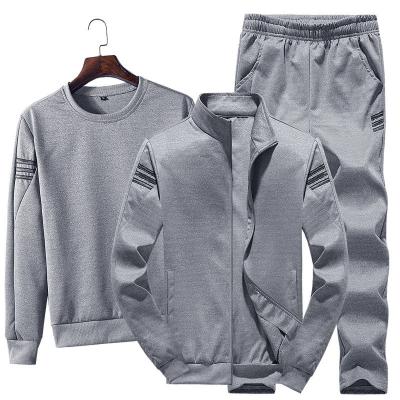 China Sportstijl Mensen Zip Up Jacket T-shirt en Joggers Drie stukken Tracksuit voor sporten Te koop