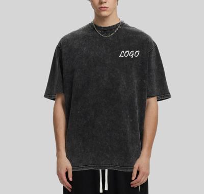 China Loose Version 100%Cotton 230G Heavyweight Washed Streetwear T-Shirt for Oversize Men for sale