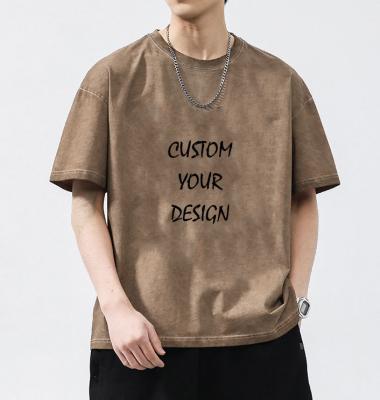 China Gewassen XMAMLON RTS OEM Vintage 250G Oversized Streetwear zwaargewicht T-shirt voor mannen Te koop