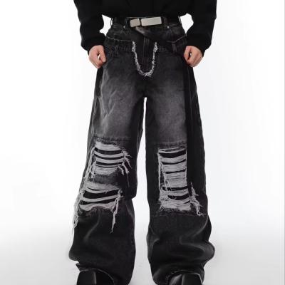 China Men's Hip Hop Double Waisted Stacked Denim Jeans Trousers  In-Stock Items for sale