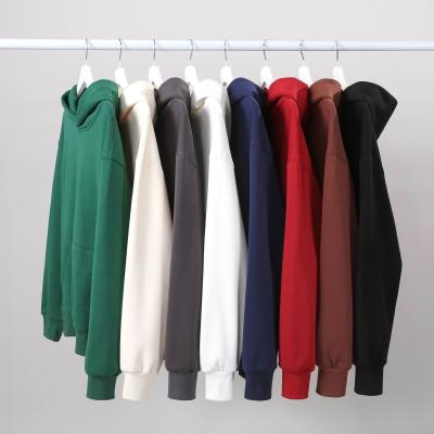 China Winter Plain Hoodies Men's Hoodie Thick Tight Fleece Drop Shoulder Hoodie Cotton XS-4XL 480g for sale