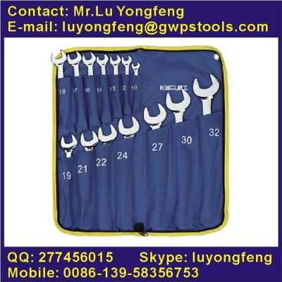 China 14pcs Industrial Combination Wrench Set in Metric, Fine Polished for sale