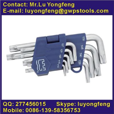 China Satin-finished ALLOY 9pcs Allen key set with Torx end for sale