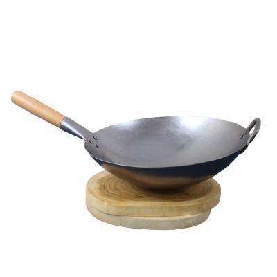 China Chinese Wok Pan Big Iron Stick Wok Pan Single Handle Good Quality Long Non for Kitchen and Restaurant for sale