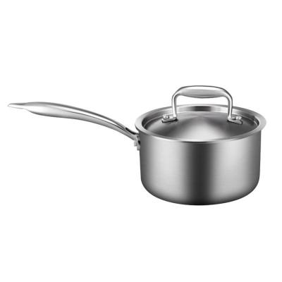 China Sustainable Cooking Sauce Pan Milk Pans In Stainless Steel Pot With Steel Handle for sale