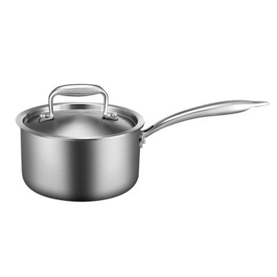 China Sustainable Stainless Steel Cookware Induction Milk Pot Sauce Pan With Lid for sale