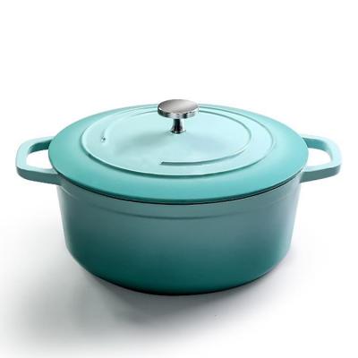 China High Quality Enameled Cast Iron Viable Oven Non Stick Cast Iron Dutch Stew Pot with Iron Cover for sale