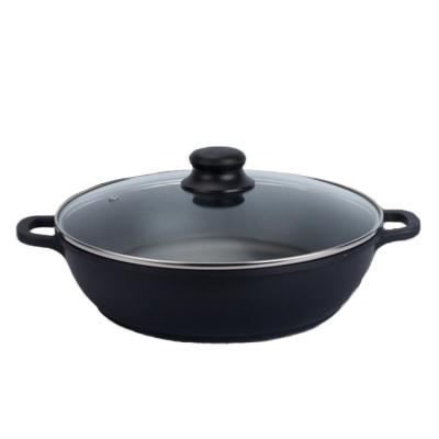 China Sustainable High Quality Household Kitchen Stick Non Cooking Pots Soup And Stock Pots Casserole With Glass Lid for sale