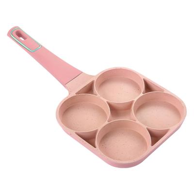 China Wholesale Aluminum Alloy 4 Hole Omelette Pan For Burger Eggs Ham Pancake Maker Multifunctional Non-Stick Pancake Pan Four Hole Frying Pan Non Stick for sale