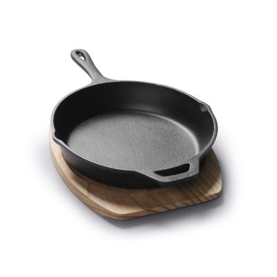 China Multifunctional Non-Stick Grill Pan Non-Stick Fry Pan Round Pan Pre-Seasoned Cast Iron Cookware for sale