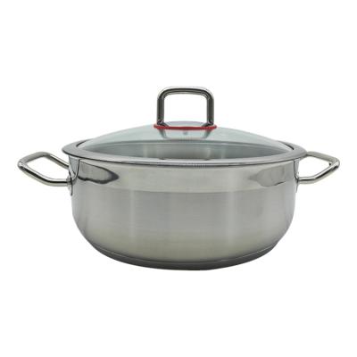 China Useful Lid Type Kitchen Sustainable Tempered Glass Cooking Pot Stainless Steel Soup Rack Pots for sale