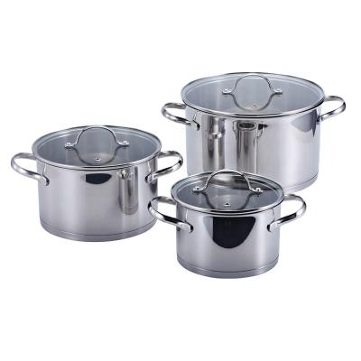 China CLASSIC Practical Soup Pot Set Kitchen Cooking Pot Set Stainless Steel Cookware for sale