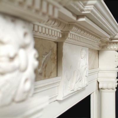 China Modern Cast Stone Fireplace Mantel Summerford Marble Fireplace Mantel for sale