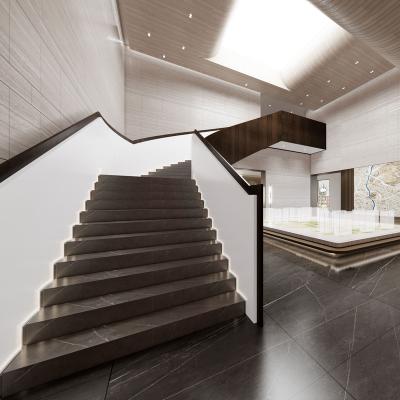 China Yong Feng Stone Customized Stone Stair Modern Natural Black Marble Staircase Decoration for sale