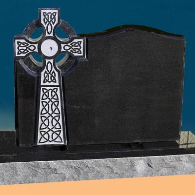 China Yongfeng Durable Black Granite Headstone Natural Monument Headstone for sale