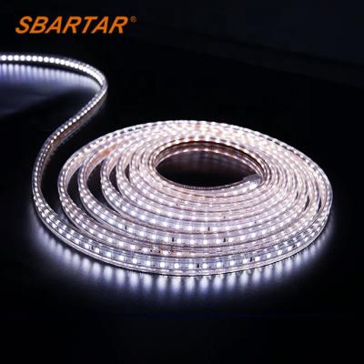 China Flexible PV SBARTAR 50M 220V LED Strip Lights Daylight 3000K 6000K IP65 2835 100leds Warm White Anti-UV for Indoor Ceiling Lighting with CB, CE, RoHs for sale