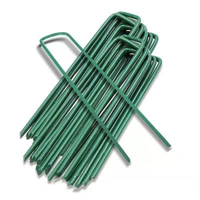 China Metal Garden Stakes For Gardening - 11 Gauge Rustproof Heavy Duty Ground Turf Pins Yard Stakes For Fence Fabric Irrigation Customize for sale