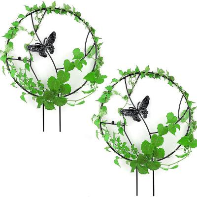 China Eco-Friendly Trellis For Plants Garden Trellis Outdoor Climbing Metal With Butterfly , 16.5'H11.8'W Rustproof Coating Trellis For Potted Pl for sale