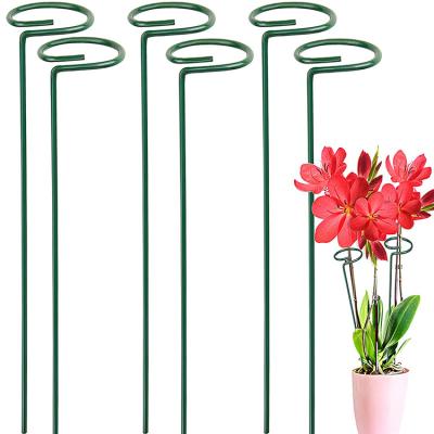 China 6 Pack Eco-Friendly Plant Stakes For Flowers Metal Stem Single Plant Support Garden Plant Stakes For Amaryllis Orchid Lily Rose Tomatoes, D for sale