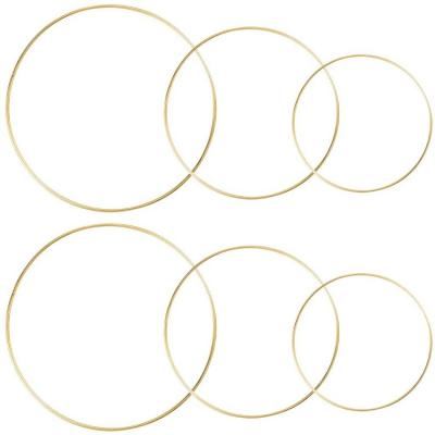 China 6 Pack 3 Sizes (8 10 and 12 inch) Large Metal Circle Garland Macrame Gold Circle Floral Rings for Wedding Garland Wedding Decor, Dreamy C for sale