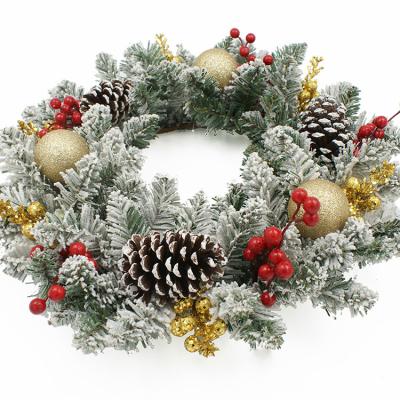 China 2021 HOT Selling Christmas Ornaments Handmade Garland Flower Christmas Decoration Artificial Wreaths for sale