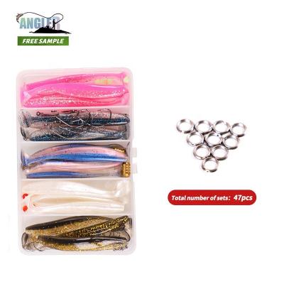 China 47pcs/1 Angler Set Free Sample Custom Colors Bionic Soft Lure 100mm Trout Fishing Lure Kit Free Combination for sale