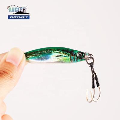 China 3D Printed Model Angler Ready To Ship 40g/1.41oz Glow Jig Metal Lure Saltwater Casting Speed ​​Metal Jig Artificial Lure With Bait for sale