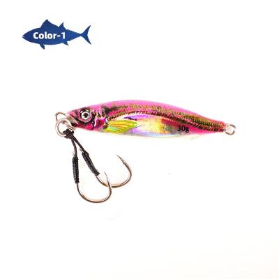 China 3D Printed Model Angler Ready To Ship 30g/1.06oz Luminous Baits Fishing Lures Building Metal Fishing Lure Jig With Lure for sale