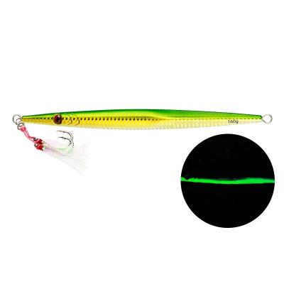 China Vivid Fish Action Angler ODM Jig Lure Japan Swimming Fast Drop Fishing Lure Building Luminous Lure 400g Deep Sea Fishing Lures for sale