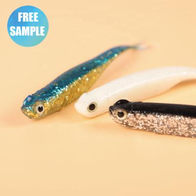 China 2022 Vivid Fish Action Angler Free Sample Soft Plastic Folk Tail Swimming Lure For Bass Fishing for sale