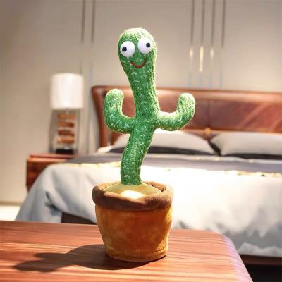 China Eco-friendly Material Glowing Talking Singing Cactus Cacti Smart Dancing Toys Plush Toys for sale