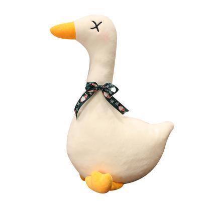 China Big White Goose Plush Doll Cute Duck Plush Toys Girl Sleeping On A Pillow Bed With Cloth Doll for sale