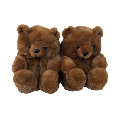 China 2022 fashion trend new arrivals fuzzy teddy bear indoor slippers all color women plush slippers for sale