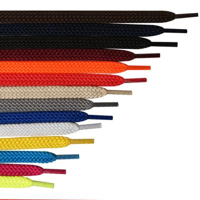 China Hot Sale 8mm Flat Wide Polyester Sports Mesh Flat Laces AF SB Pure Color NK Soaks Shoestring Flat Athletic Casual Sneaker Laces for sale