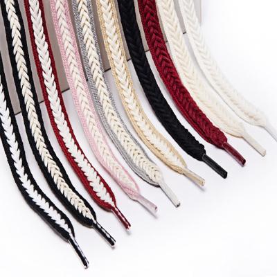 China Cotton Braid Laces Af Herringbone Sb 1.5cm Wide Multicolor HOT SALE Flat Dip Low Top Sneakers Flat Shoe Laces for sale