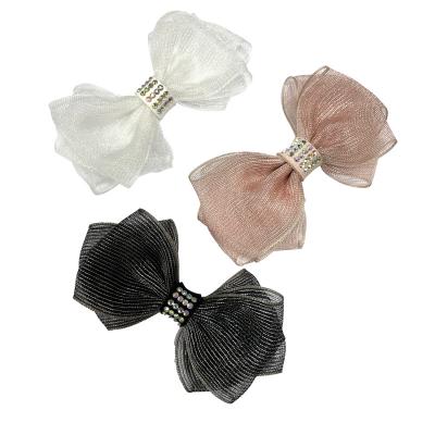 China Shoe Clips Shoe Flower Shoe Charms Lace Bow Leather Shoe Clips Handmade Silk Girls and Crystal Lady Shoe Charms Decorative Accessories for sale