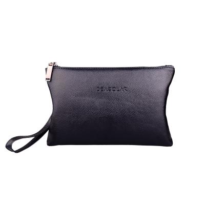 China Factory Wholesale Waterproof Clutch Zipper Envelope Bag Soft PU Leather Mens Handbag for sale