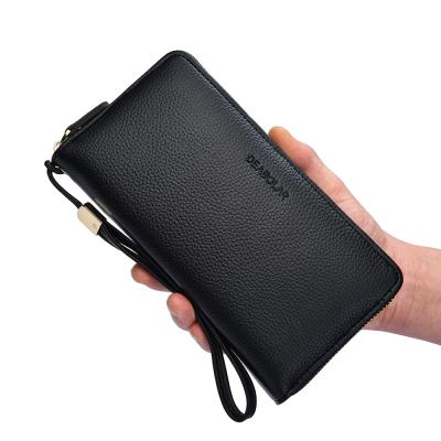 China Universal Waterproof PU Leather Long Zippered Wallet for Men and Women with Credit ID Card Holders for sale